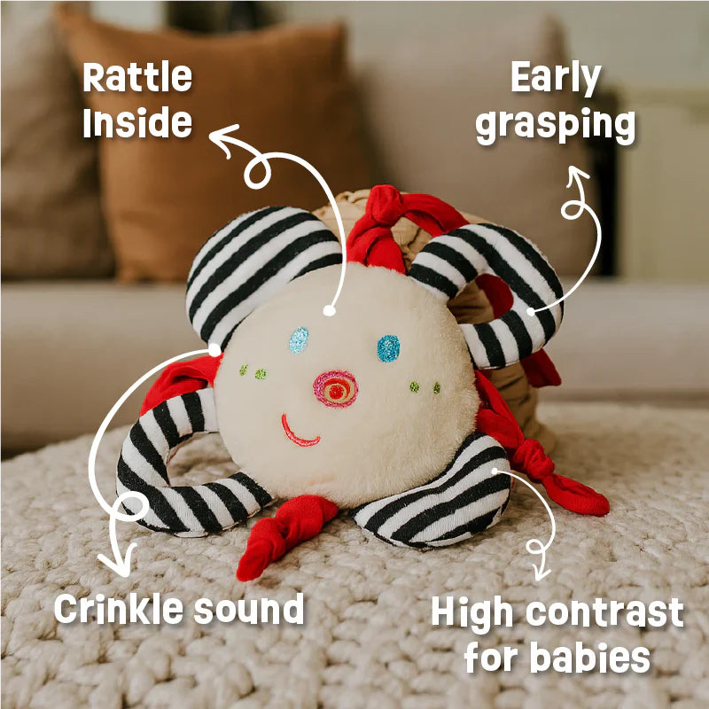 Snuggle Clutch - High contrast sensory soft toy for babies