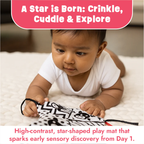 Starry Crinkle Mat for Tummy Time Engagement